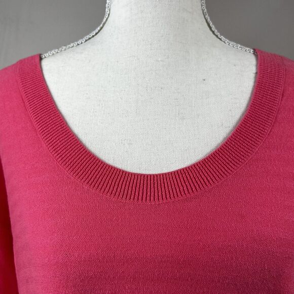 Vineyard Vines Pink Scoop Neck Pull Over Sweater XS Thin Weight Cotton - Picture 3 of 10